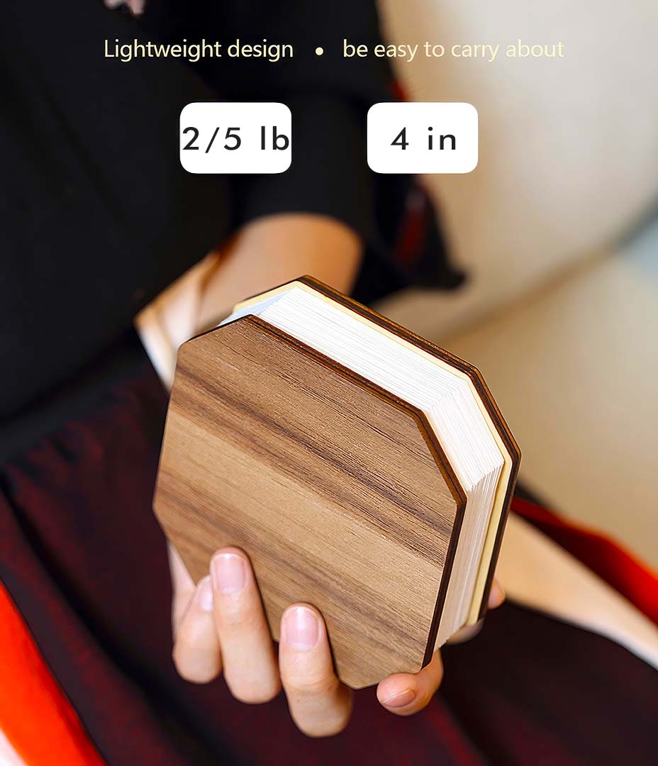 Accordion wooden book lamp