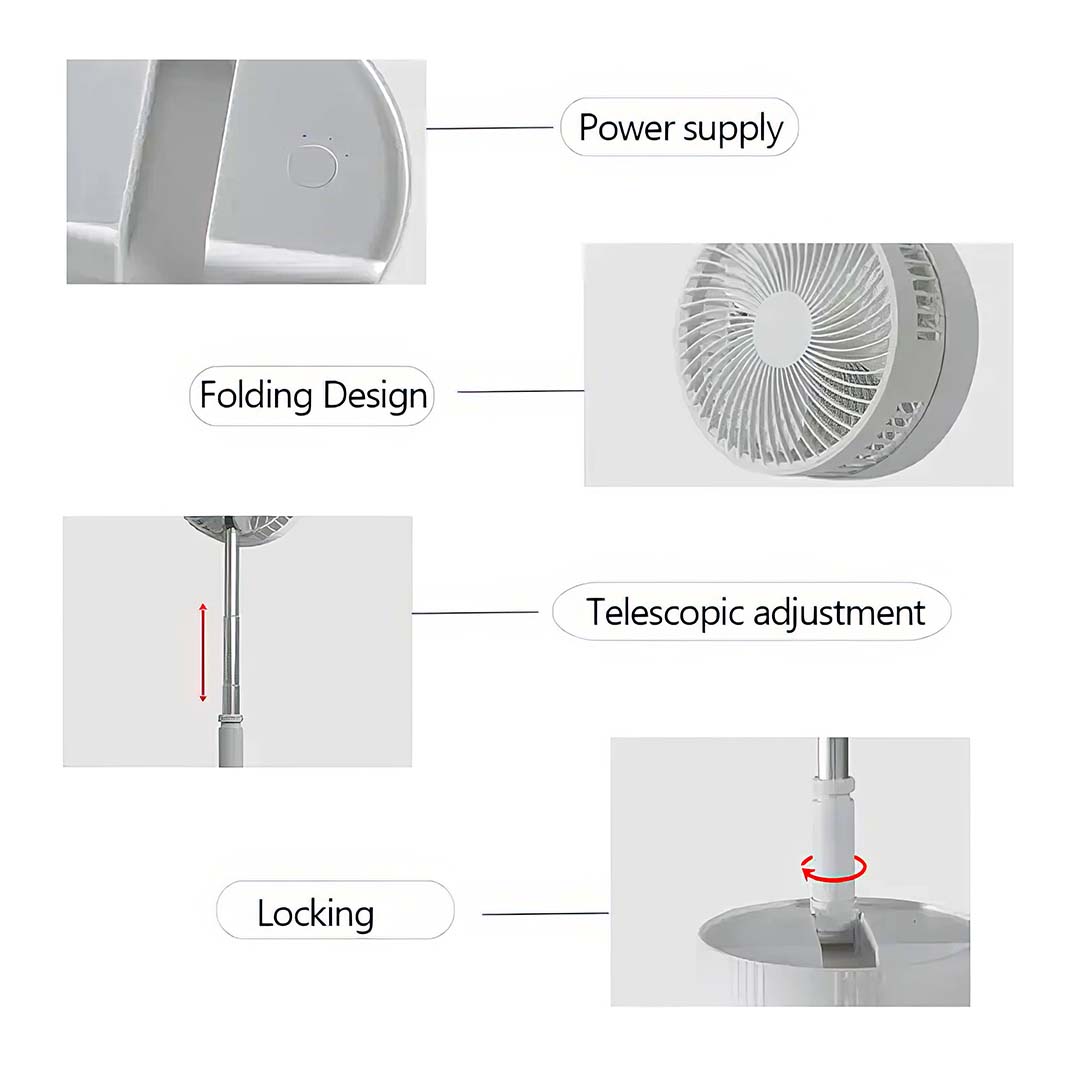 Rechargeable Folding Stand Fan