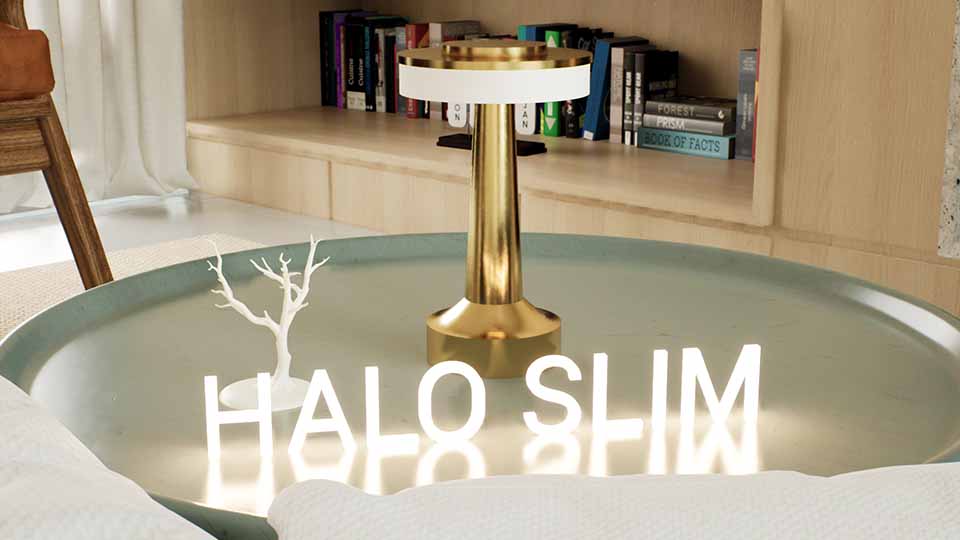 Load video: Video presentation of Halo-Slim cordless table lamp by Decorling