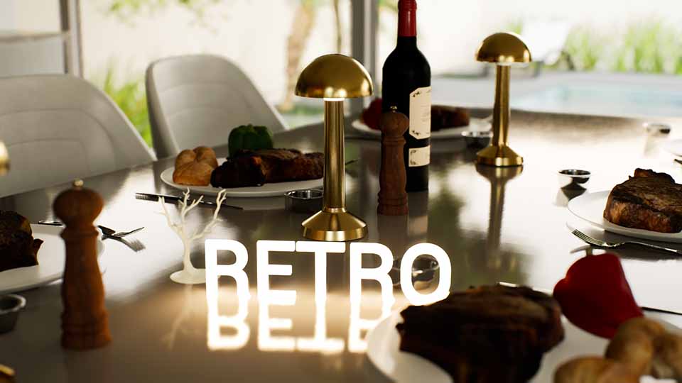 Load video: Video presentation of Retro cordless table lamp by Decorling